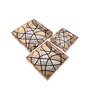 Black White & Gold MDF Wood Crisscross (Set of 3) Serving Tray