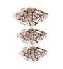 Black White & Gold MDF Wood Crisscross (Set of 3) Serving Tray