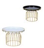 Black White & Gold Wired Cake Platter Set of 2