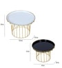 Black White & Gold Wired Cake Platter Set of 2