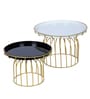 Black White & Gold Wired Cake Platter Set of 2