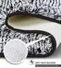Black White Polyester Machine Made 60x40 cm Bath Mat