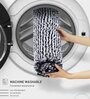 Black White Polyester Machine Made 60x40 cm Bath Mat