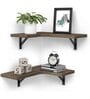Black Wood & Metal Wall Shelf (Set of 2)