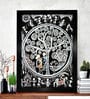 Black Wood "Ethnic Dhokra And Warli Art " Textured Paper Scratch & Dust Proof Framed Art Print