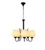 Black Wood Shaded Chandelier