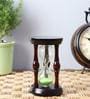 Black Wood Sand Timer With Green Sand
