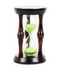 Black Wood Sand Timer With Green Sand