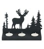 Black Wood Tea Light Candle Holder