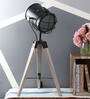 Black Wood Tripod Table Lamp