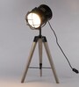 Black Wood Tripod Table Lamp