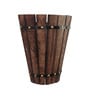 Oval Wooden Flush Mount Wall Light (Dark Wood Finish)