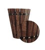 Oval Wooden Flush Mount Wall Light (Dark Wood Finish)