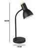 Black Wooden Fixed Arm Table Lamp for Study/Reading
