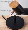 Black Wooden Fixed Arm Table Lamp for Study/Reading