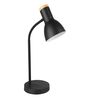 Black Wooden Fixed Arm Table Lamp for Study/Reading