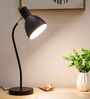 Black Wooden Fixed Arm Table Lamp for Study/Reading