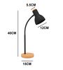 Black Wooden Flexible Spring Gooseneck Table Lamp for Study/Reading