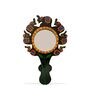 Black Wooden Hand Held  Face Mirror