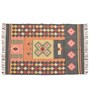 Black Wool & Jute Traditional 108 x 72 Inches Hand Woven Dhurries