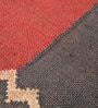 Red Wool & Jute Abstract 108 x 72 Inches Hand Woven Dhurries