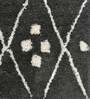 Black Geometric Wool 3 ft x 5 ft Hand Tufted Carpet
