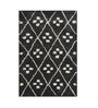 Black Geometric Wool 3 ft x 5 ft Hand Tufted Carpet