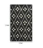 Black Geometric Wool 3 ft x 5 ft Hand Tufted Carpet