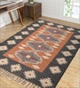 Black Wool & Jute Abstract 60 x 36 Inches Hand Woven Dhurries