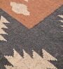 Black Wool & Jute Abstract 96 x 60 Inches Hand Woven Dhurries