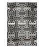 Black Wool 5 ft X 8 ft Hand Woven Dhurrie