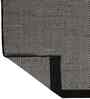 Black Wool 4.6 X 6.6 ft Hand Woven Dhurrie