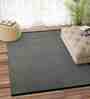 Black Wool 4.6 X 6.6 ft Hand Woven Dhurrie