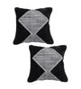 Black Wool Tufted Geometric 46x46 inches Cushion Covers Set of 2