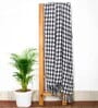 Black Woven Cotton Checkered 50X60 Inches Throw