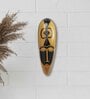 Black Yellow Metal 18.8 Inch Mustard Heritage Wall Mask
