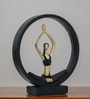 Black Yoga Figurine Meditation | Resin Material | On Base used Felt for Grip and Table Protect | Ideal for Table Decor and Shelves Showpiece