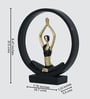Black Yoga Figurine Meditation | Resin Material | On Base used Felt for Grip and Table Protect | Ideal for Table Decor and Shelves Showpiece