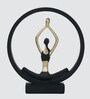 Black Yoga Figurine Meditation | Resin Material | On Base used Felt for Grip and Table Protect | Ideal for Table Decor and Shelves Showpiece