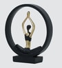 Black Yoga Figurine Meditation | Resin Material | On Base used Felt for Grip and Table Protect | Ideal for Table Decor and Shelves Showpiece