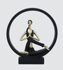 Black Yoga Figurine Meditation | Resin Material | On Base used Felt for Grip and Table Protect | Ideal for Table Decor and Shelves Showpiece