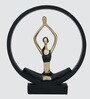 Black Yoga Figurine Meditation | Resin Material | On Base used Felt for Grip and Table Protect | Ideal for Table Decor and Shelves Showpiece