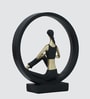 Black Yoga Figurine Meditation | Resin Material | On Base used Felt for Grip and Table Protect | Ideal for Table Decor and Shelves Showpiece