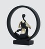 Black Yoga Figurine Meditation | Resin Material | On Base used Felt for Grip and Table Protect | Ideal for Table Decor and Shelves Showpiece