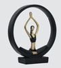 Black Yoga Figurine Meditation | Resin Material | On Base used Felt for Grip and Table Protect | Ideal for Table Decor and Shelves Showpiece