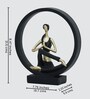 Black Yoga Figurine Meditation | Resin Material | On Base used Felt for Grip and Table Protect | Ideal for Table Decor and Shelves Showpiece