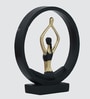 Black Yoga Figurine Meditation | Resin Material | On Base used Felt for Grip and Table Protect | Ideal for Table Decor and Shelves Showpiece