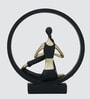 Black Yoga Figurine Meditation | Resin Material | On Base used Felt for Grip and Table Protect | Ideal for Table Decor and Shelves Showpiece