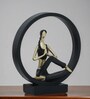 Black Yoga Figurine Meditation | Resin Material | On Base used Felt for Grip and Table Protect | Ideal for Table Decor and Shelves Showpiece