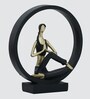 Black Yoga Figurine Meditation | Resin Material | On Base used Felt for Grip and Table Protect | Ideal for Table Decor and Shelves Showpiece